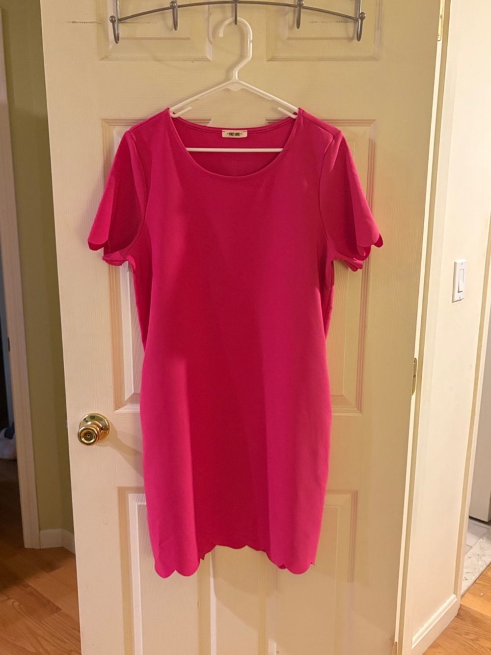 First Love Hot Pink Short Flutter-Sleeve Mini Dress
